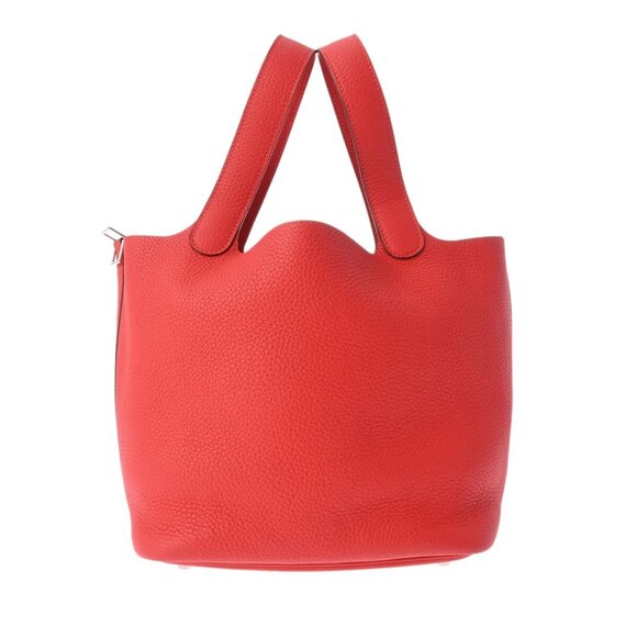 HERMES Picotan Lock MM Rouge casaque hand bag - Picture 1 of 12